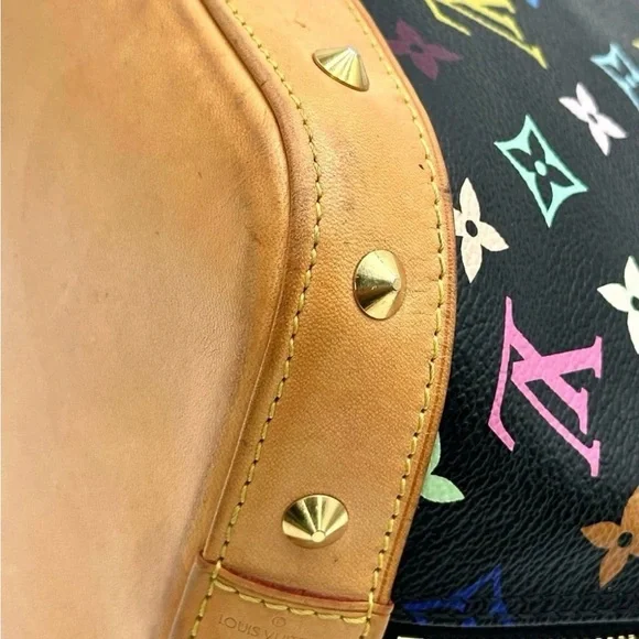 Louis Vuitton Murakami Alma PM Black Multicolor Satchel with Lock & Key Genuine - Picture 9 of 16